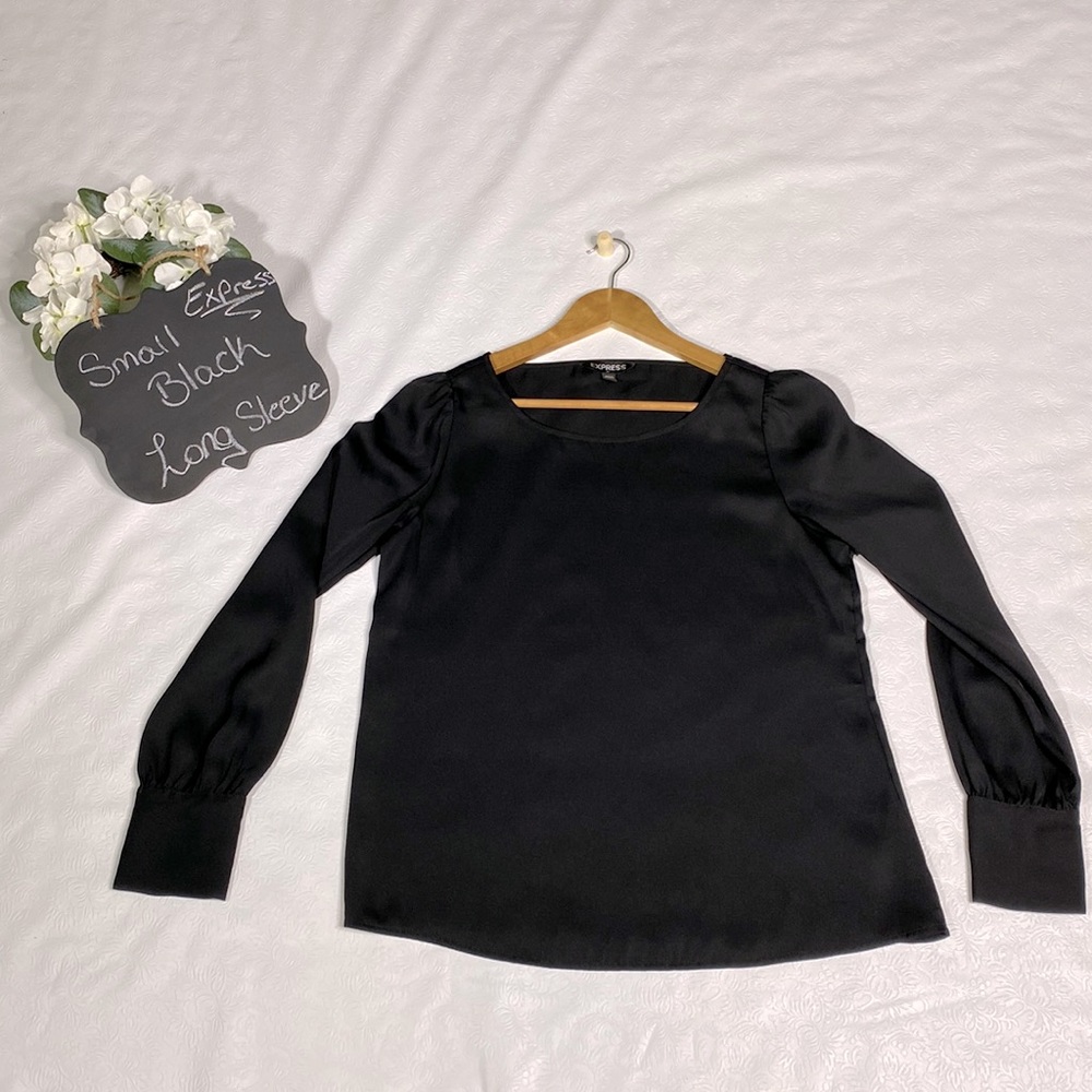 Express Long Sleeve Black Top